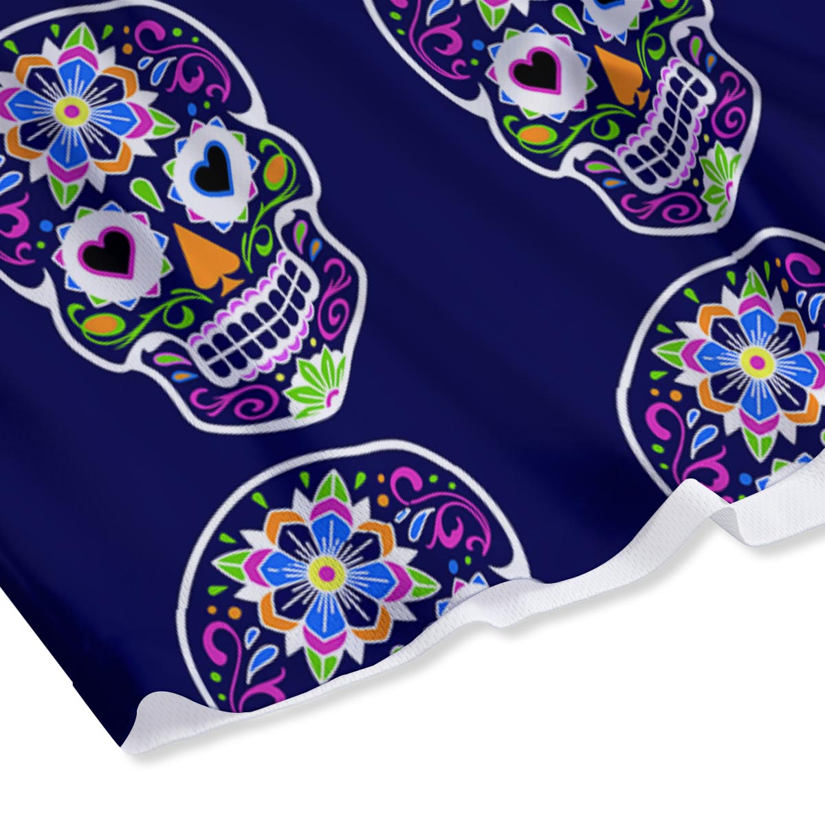 Sugar Skull Teal Pink Print Pattern Mesh Shorts