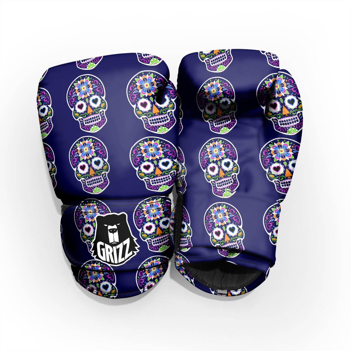 Sugar Skull Teal Pink Print Pattern Pro Boxing Glove