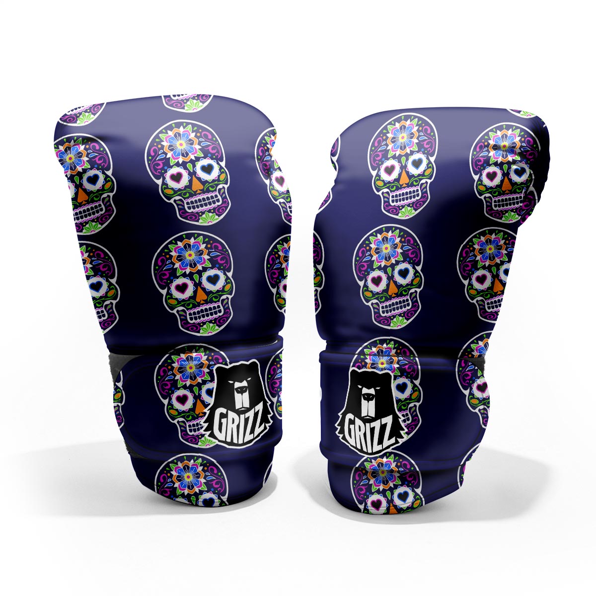 Sugar Skull Teal Pink Print Pattern Pro Boxing Glove
