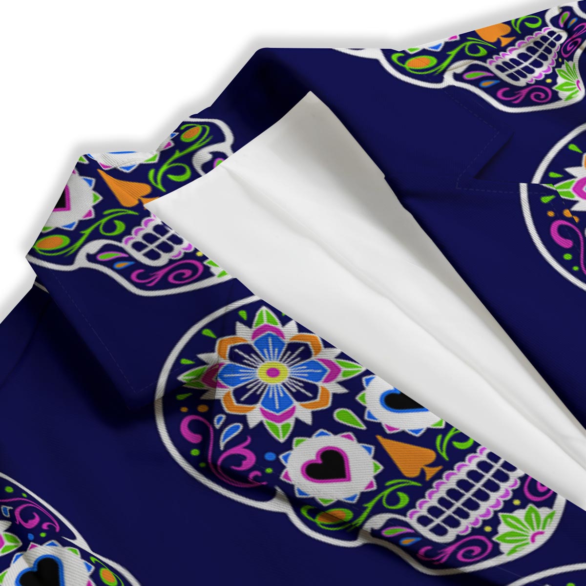 Sugar Skull Teal Pink Print Pattern Women's Blazer-grizzshop