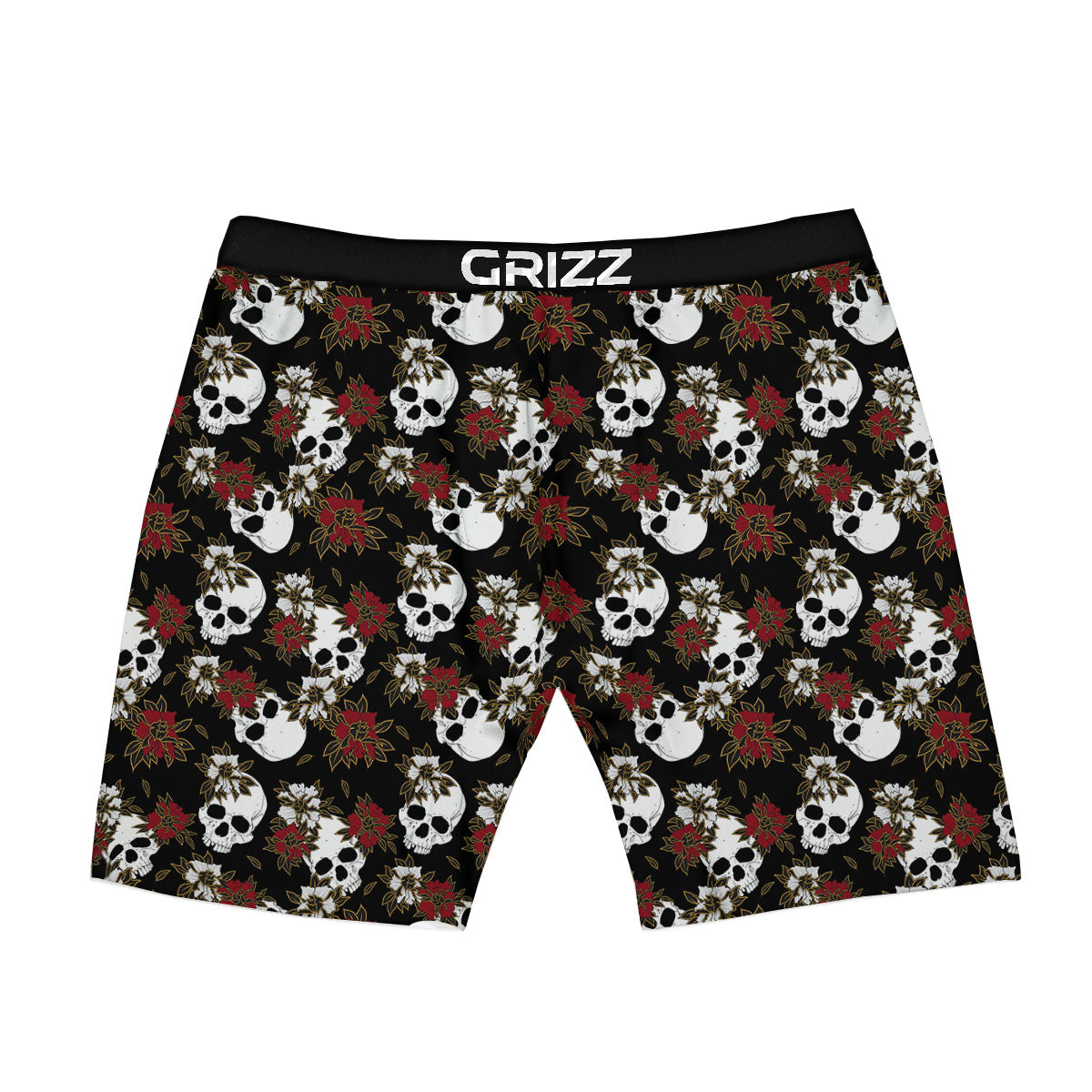 Sugar Skull White And Red Print Pattern Boxer Briefs-grizzshop