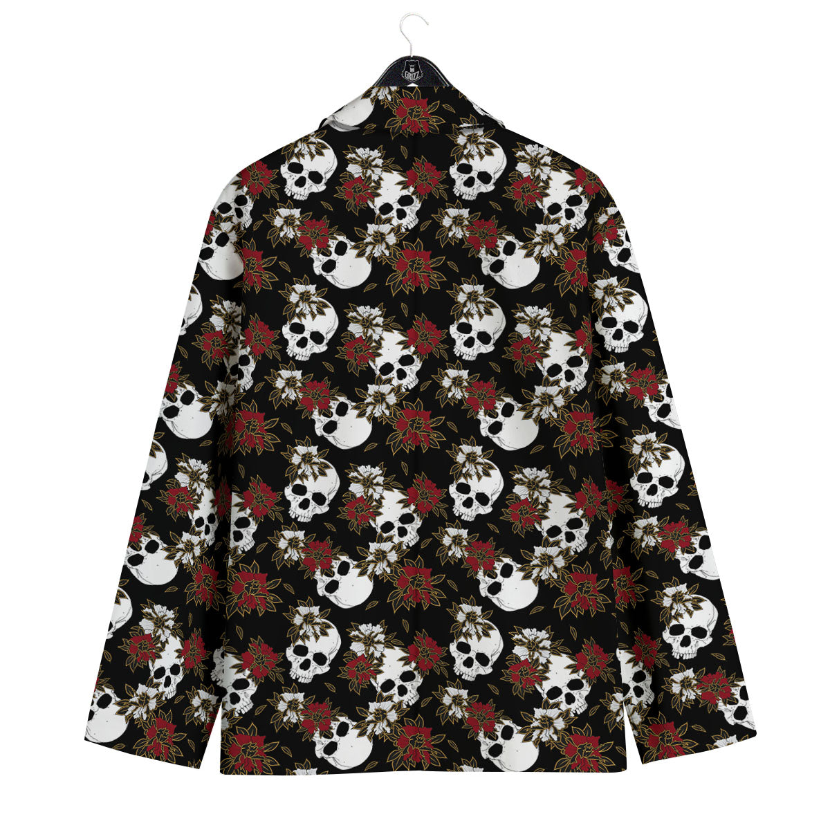 Sugar Skull White And Red Print Pattern Men's Sport Coat-grizzshop