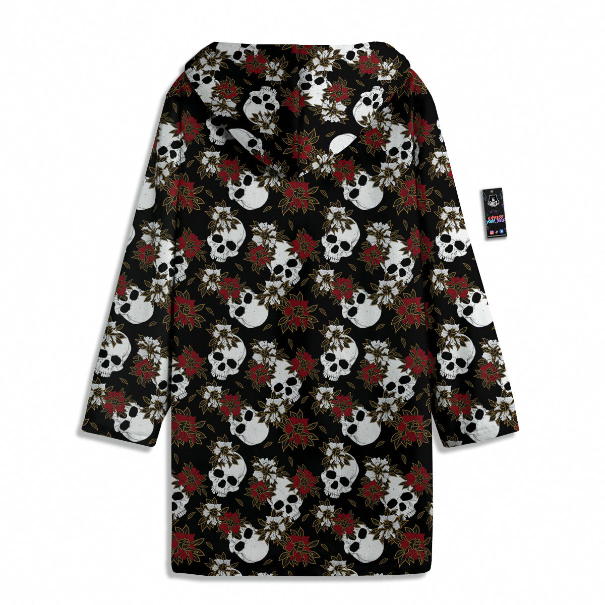 Sugar Skull White And Red Print Pattern Men's Windbreaker Jacket-grizzshop