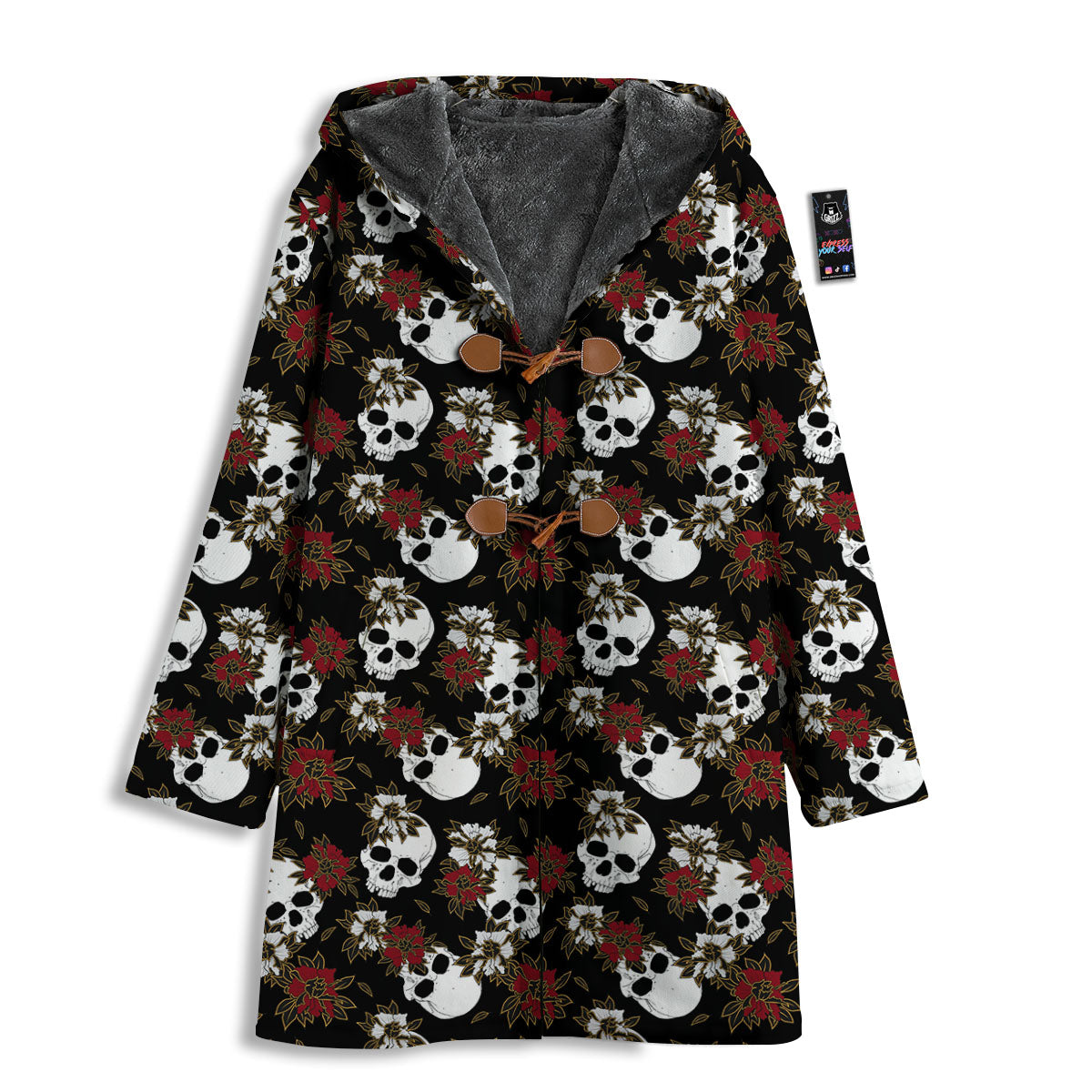 Sugar Skull White And Red Print Pattern Men's Windbreaker Jacket-grizzshop
