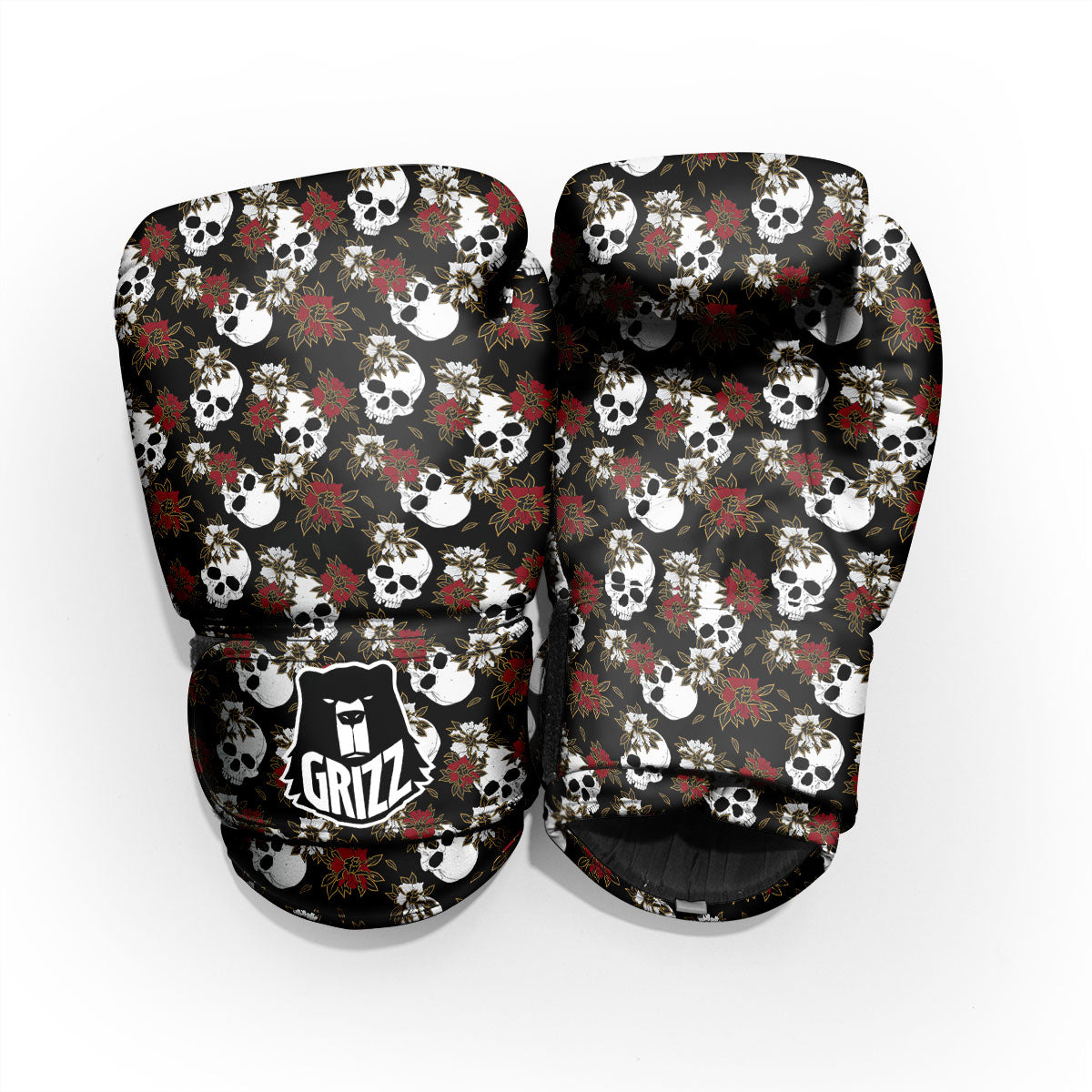 Sugar Skull White And Red Print Pattern Pro Boxing Glove