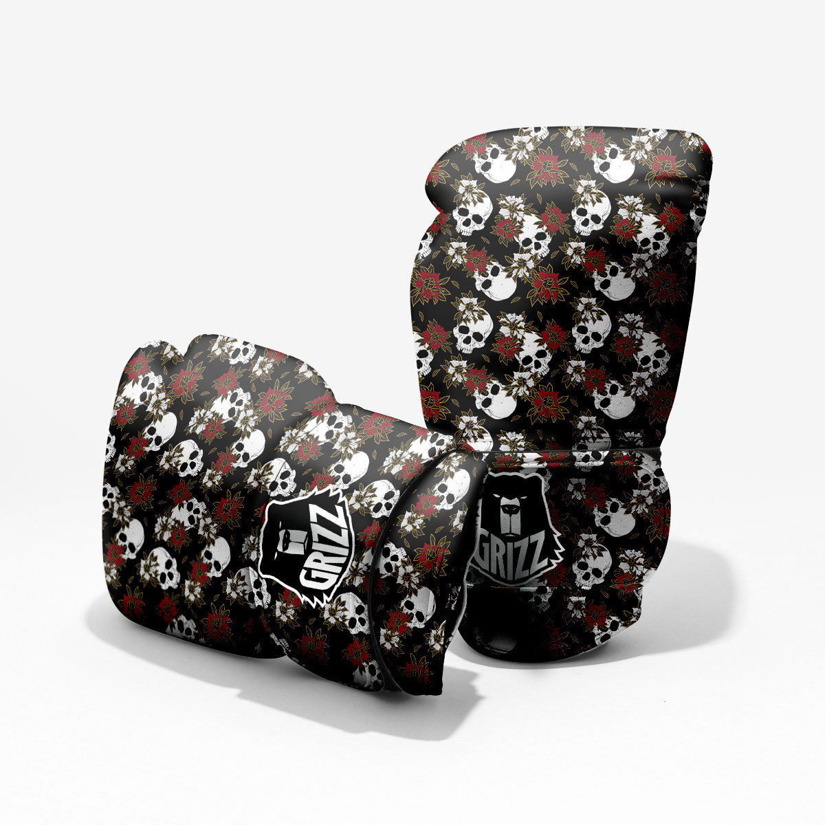 Sugar Skull White And Red Print Pattern Pro Boxing Glove