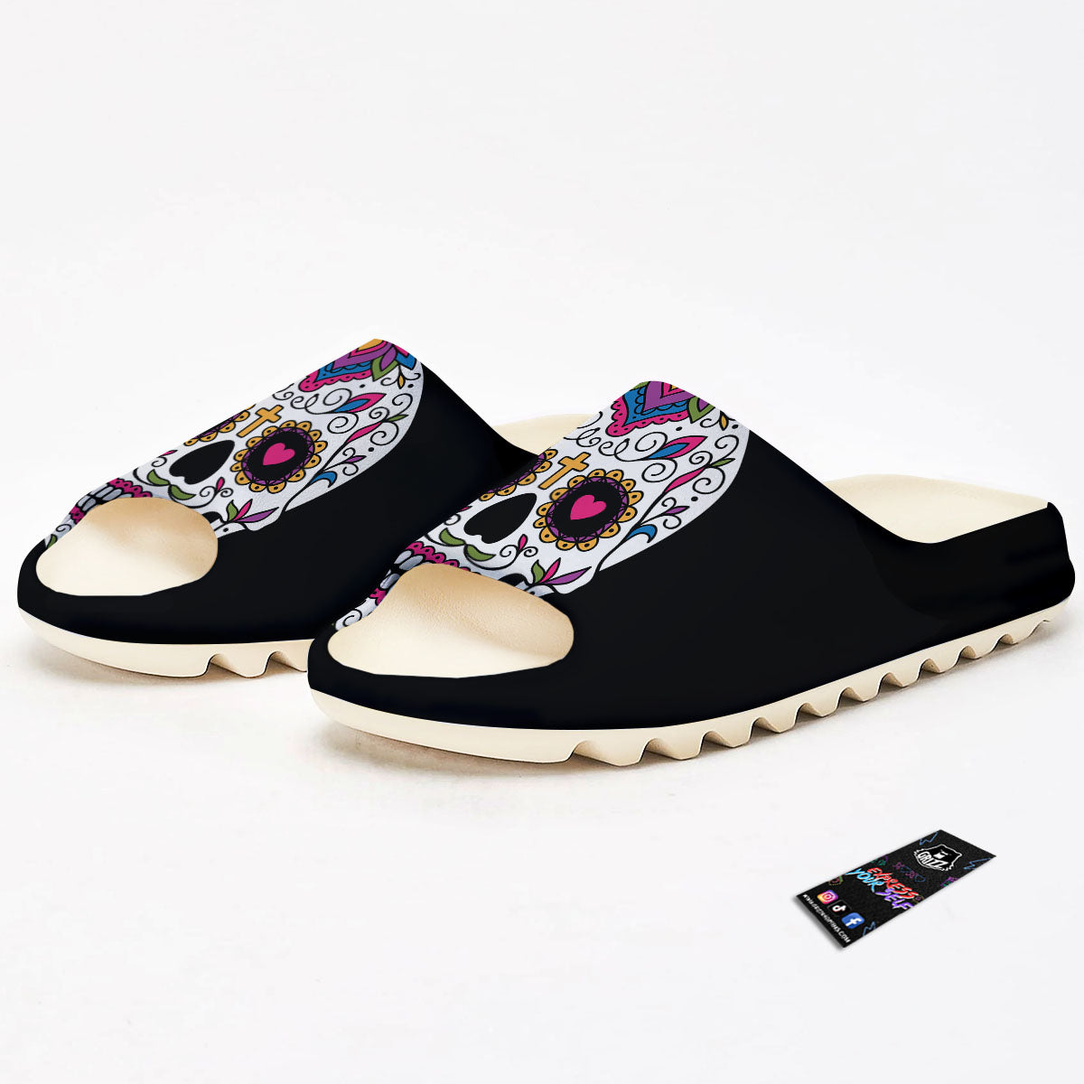 Sugar Skull Day Of The Dead Print Sandals-grizzshop
