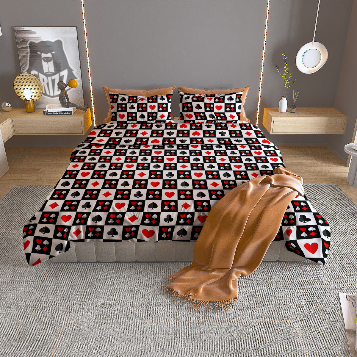 Tarot Card Wicca Vintage Print Pattern Duvet Cover Bedding Set