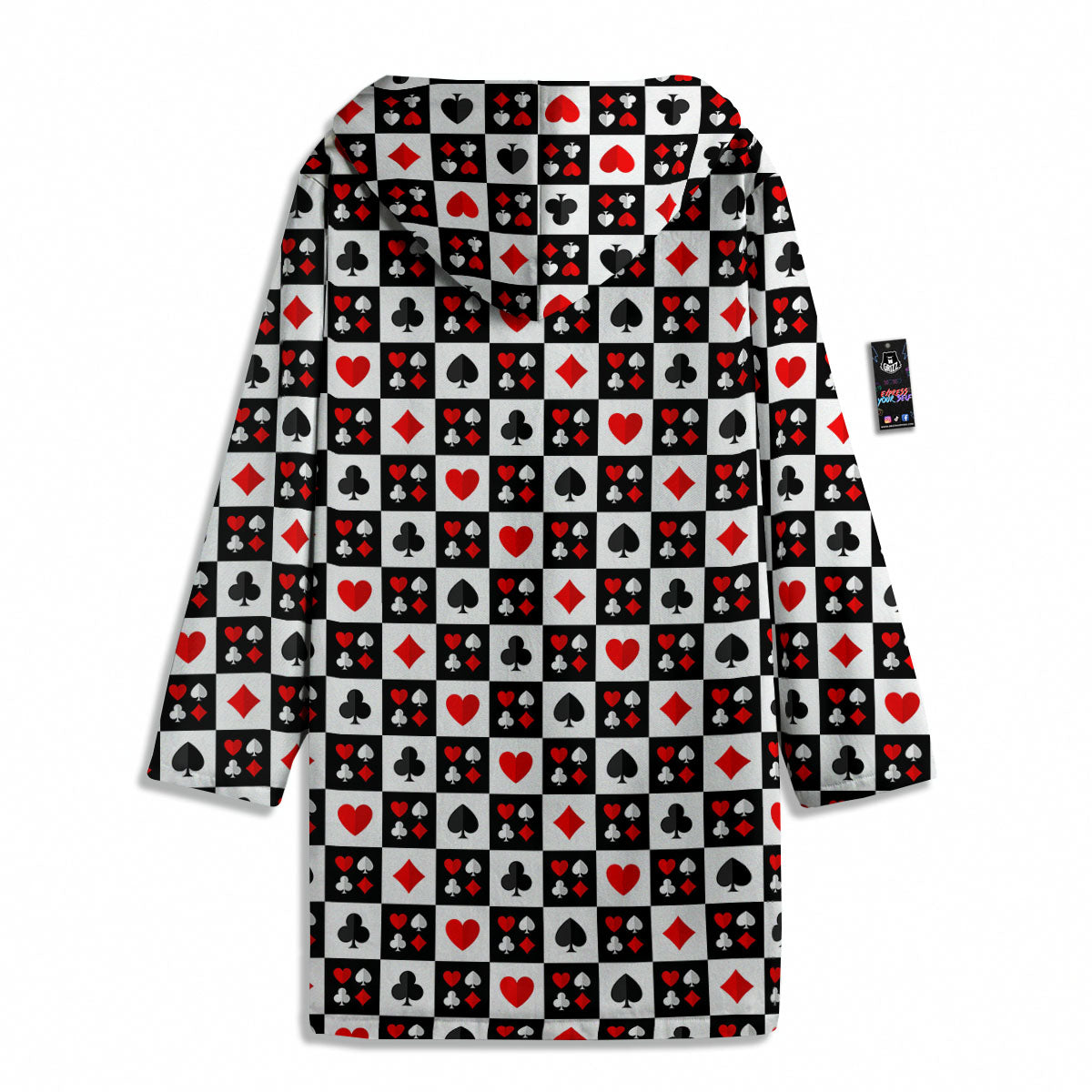 Suits Check Playing Card Print Pattern Men's Windbreaker Jacket-grizzshop