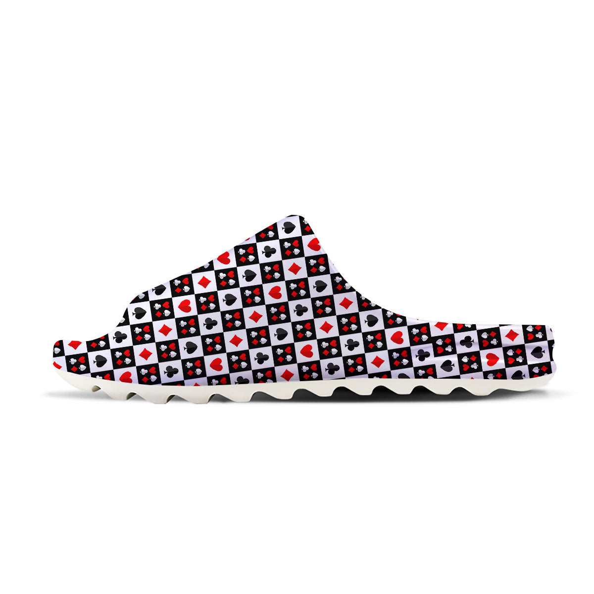 Suits Check Playing Card Print Pattern Sandals-grizzshop