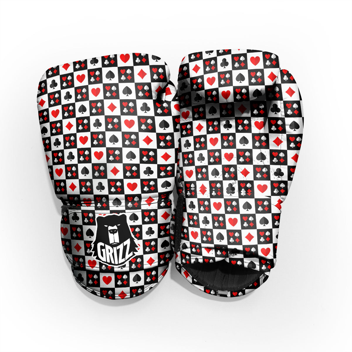 Suits Check Playing Card Print Pattern Pro Boxing Glove