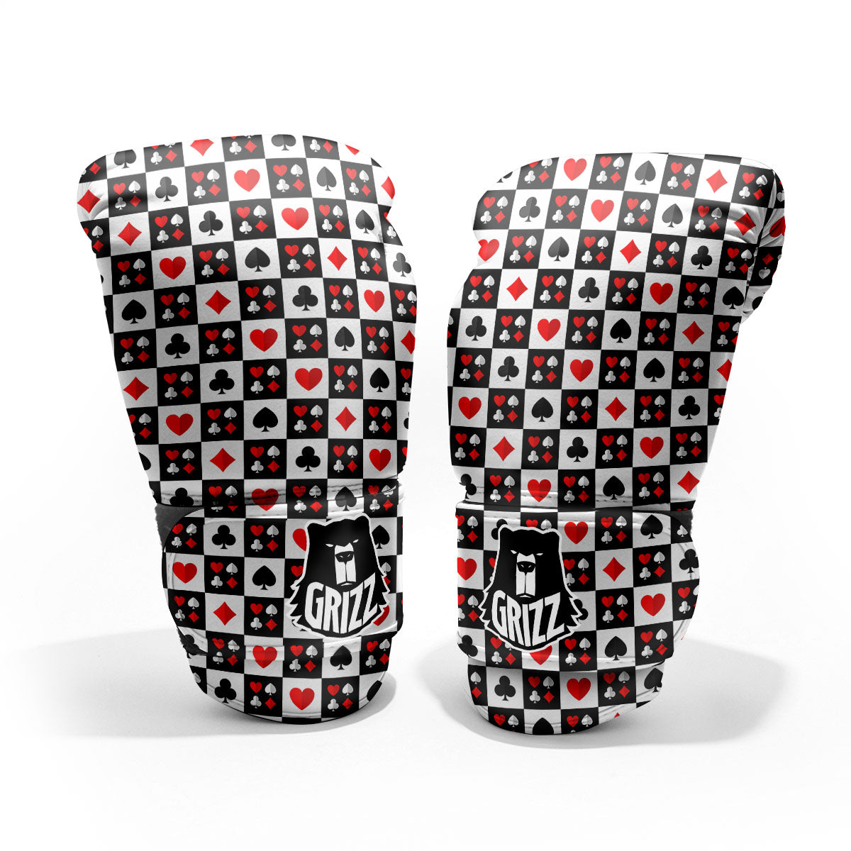 Suits Check Playing Card Print Pattern Pro Boxing Glove