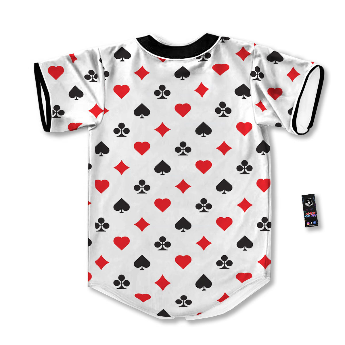 Suits Playing Card Print Pattern Baseball Jersey-grizzshop