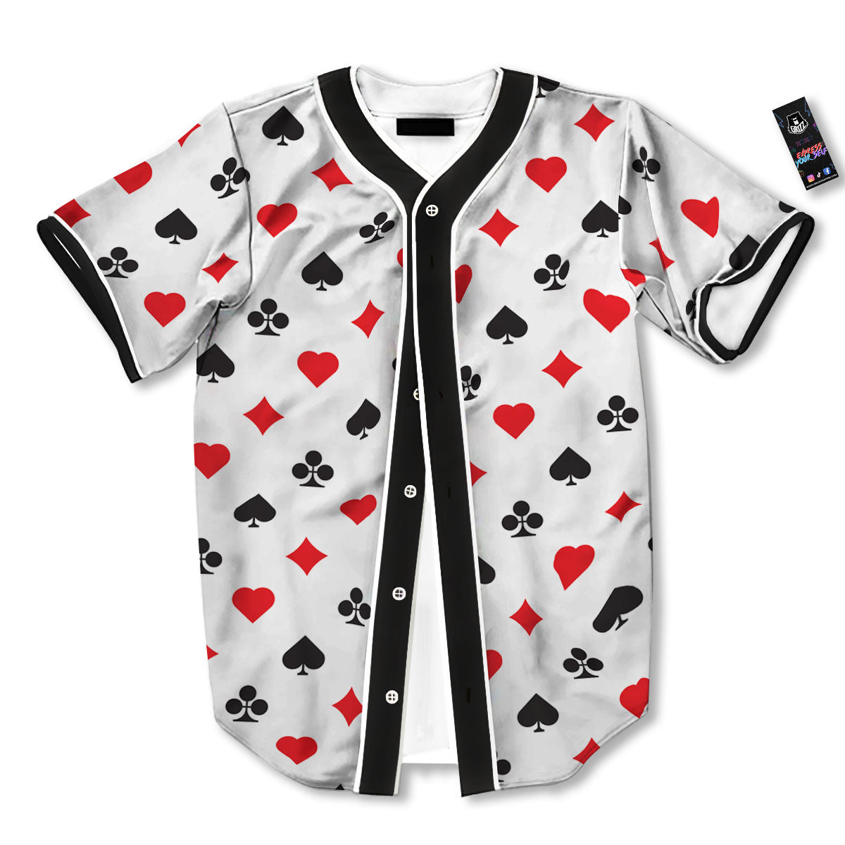 Suits Playing Card Print Pattern Baseball Jersey-grizzshop