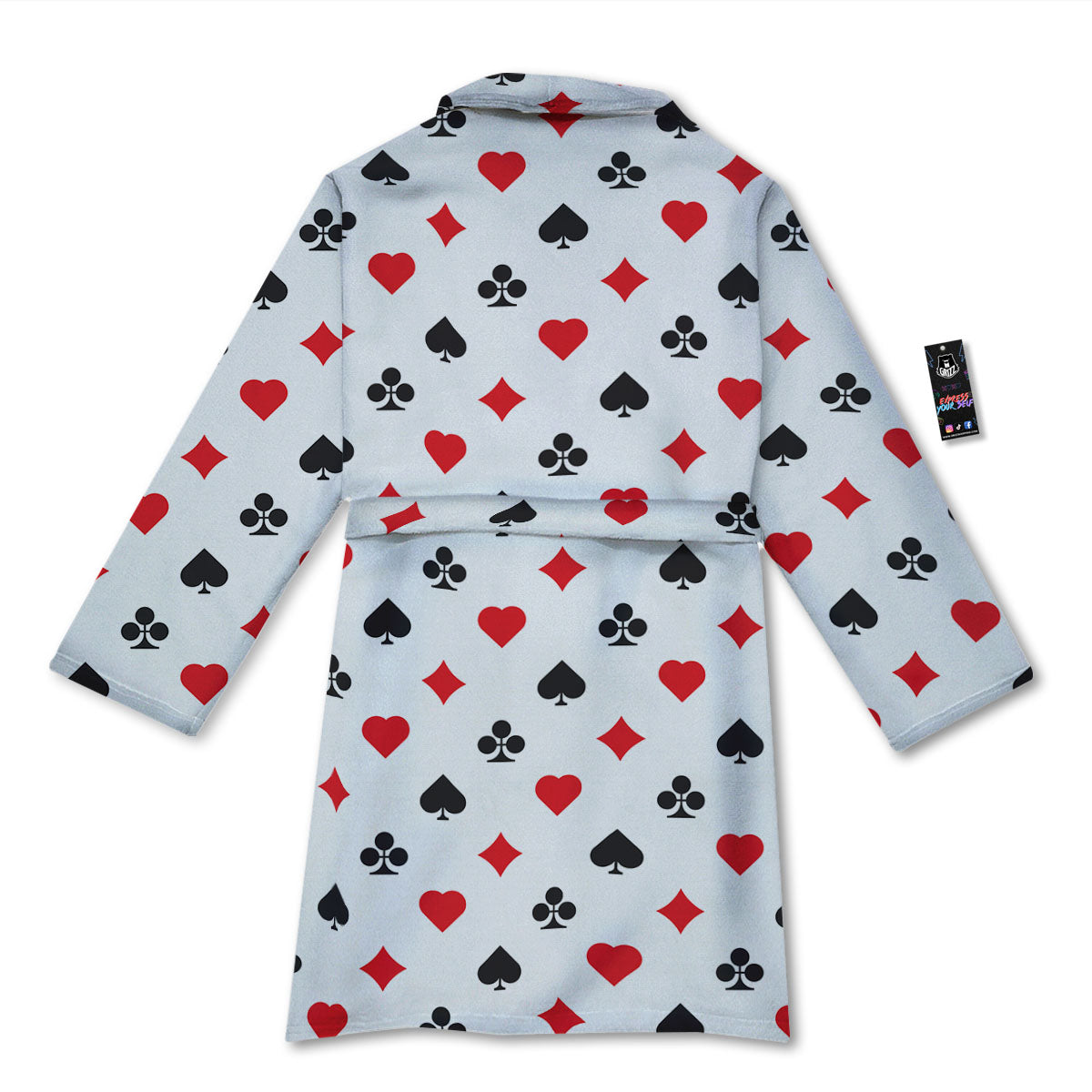 Suits Playing Card Print Pattern Bathrobe-grizzshop