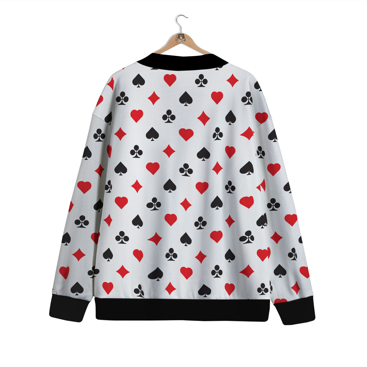 Suits Playing Card Print Pattern Cardigan-grizzshop