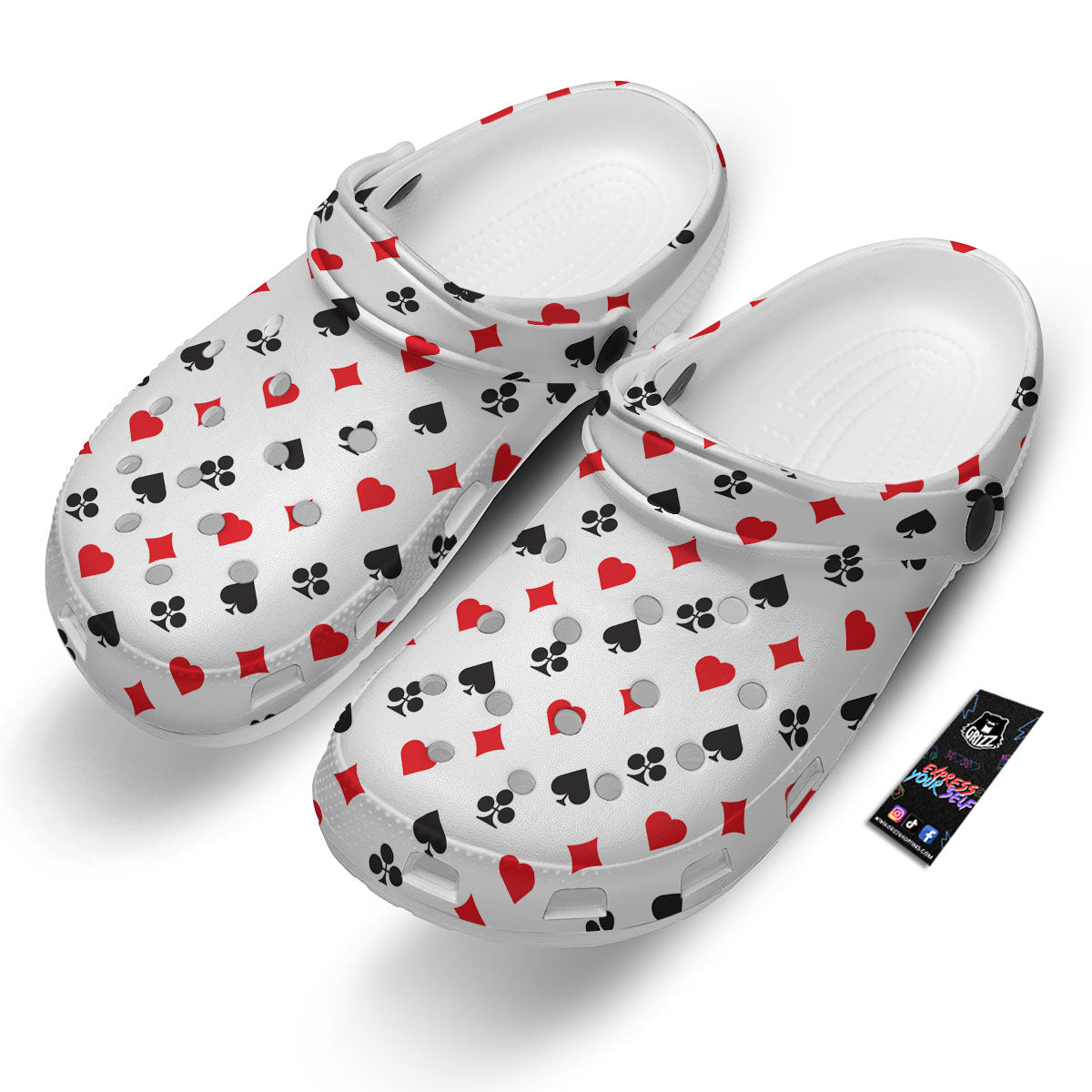 Suits Playing Card Print Pattern Clog-grizzshop