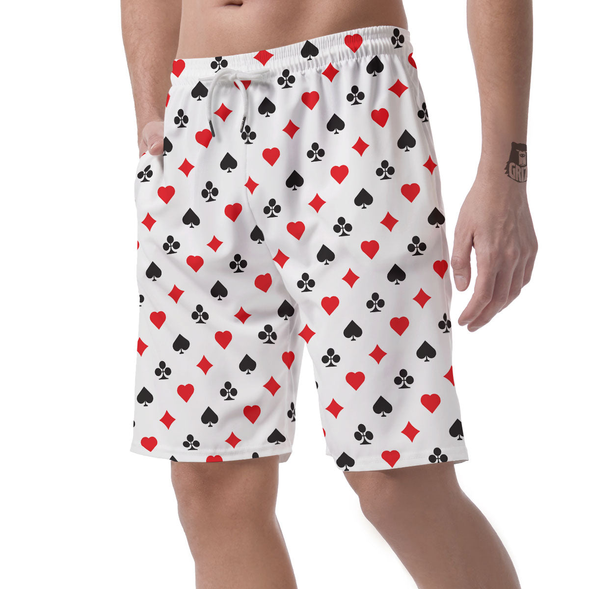 Suits Playing Card Print Pattern Men's Shorts-grizzshop