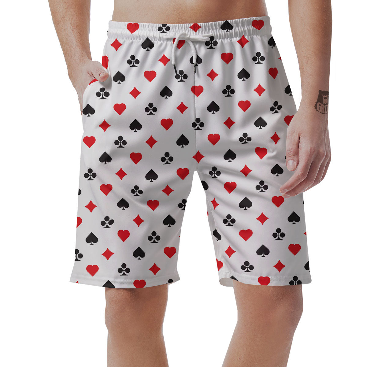 Suits Playing Card Print Pattern Men's Shorts-grizzshop