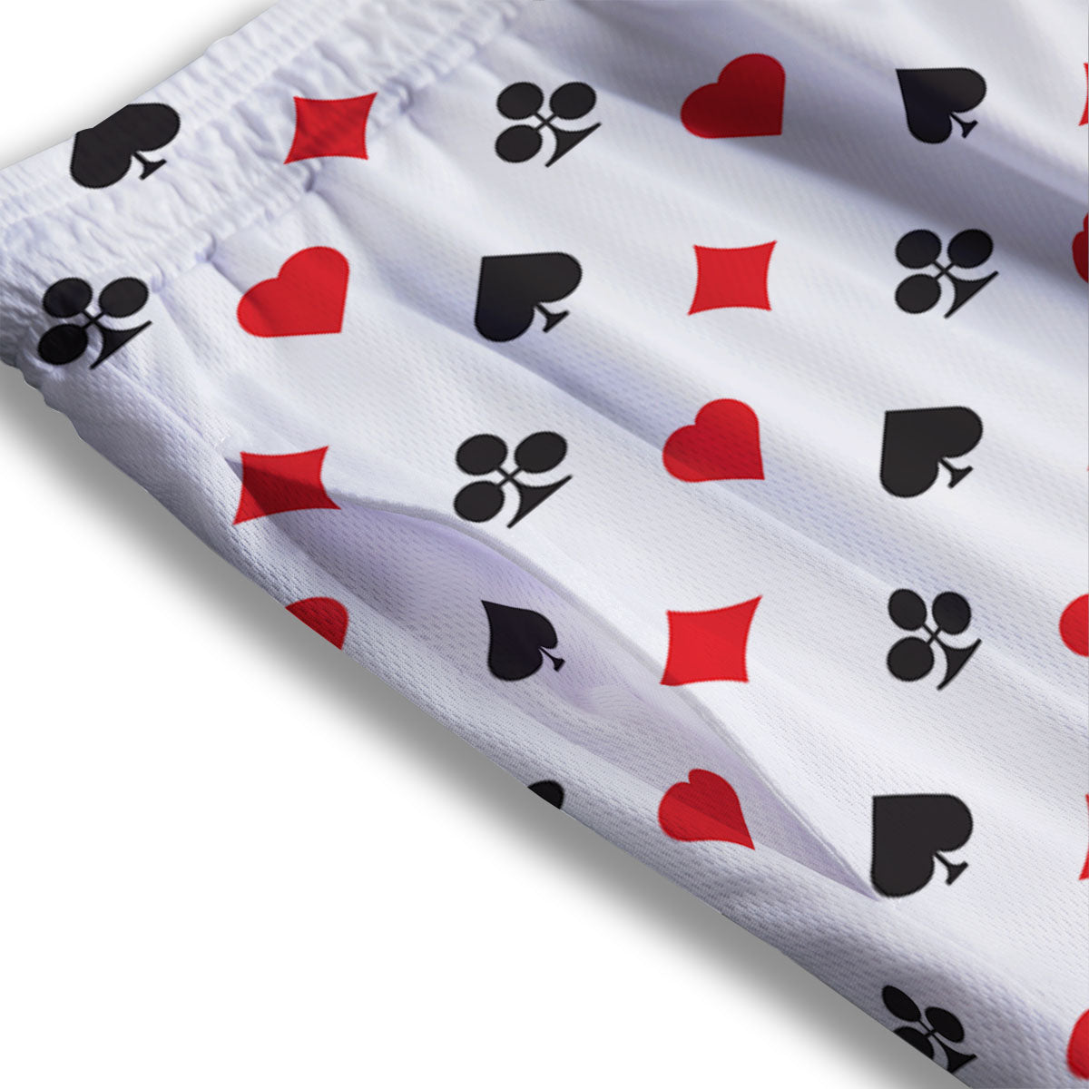 Suits Playing Card Print Pattern Mesh Shorts-grizzshop