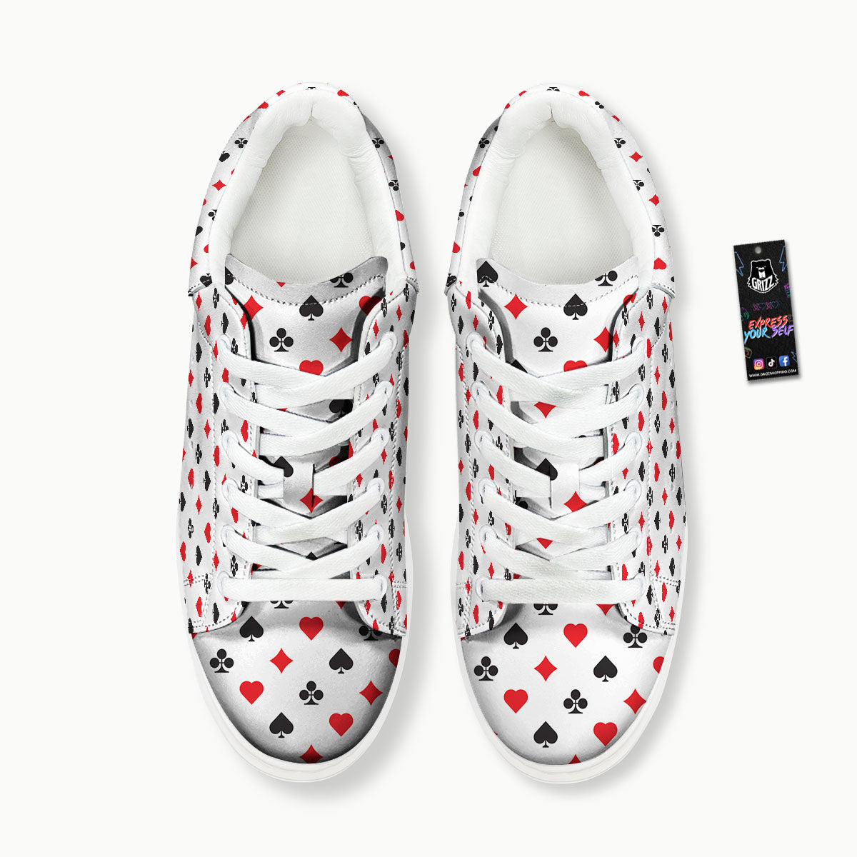 Suits Playing Card Print Pattern Platform Shoes-grizzshop