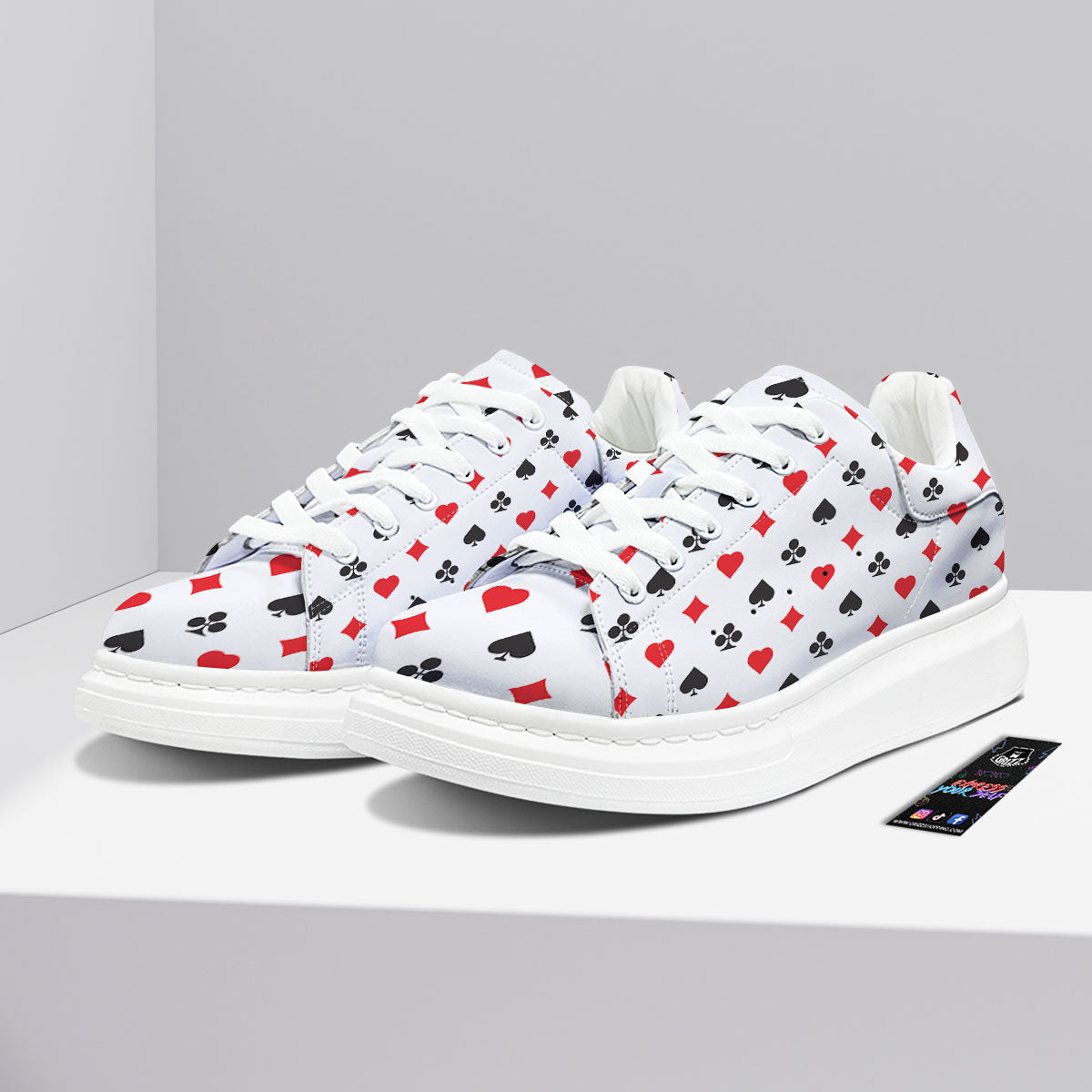 Suits Playing Card Print Pattern Platform Shoes-grizzshop