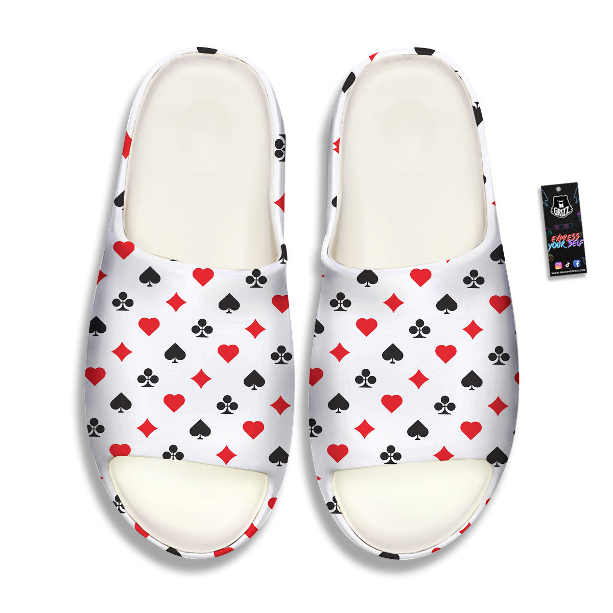 Suits Playing Card Print Pattern Sandals-grizzshop