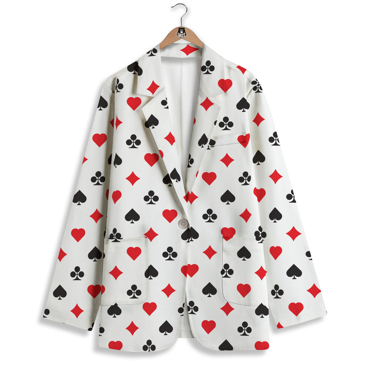 Suits Playing Card Print Pattern Women's Blazer-grizzshop
