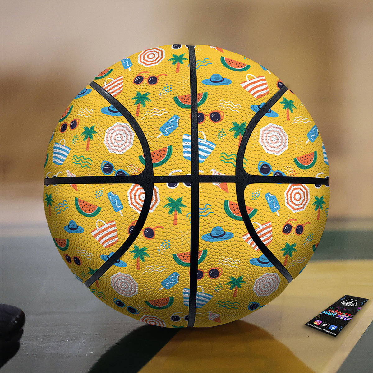 Summer Beach Drawing Print Pattern Basketball-grizzshop