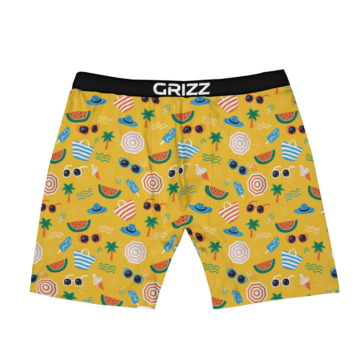 Summer Beach Drawing Print Pattern Boxer Briefs-grizzshop