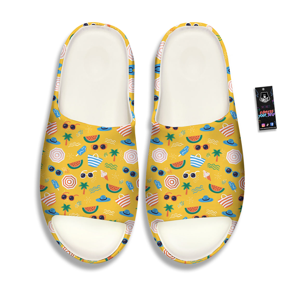Summer Beach Drawing Print Pattern Sandals-grizzshop