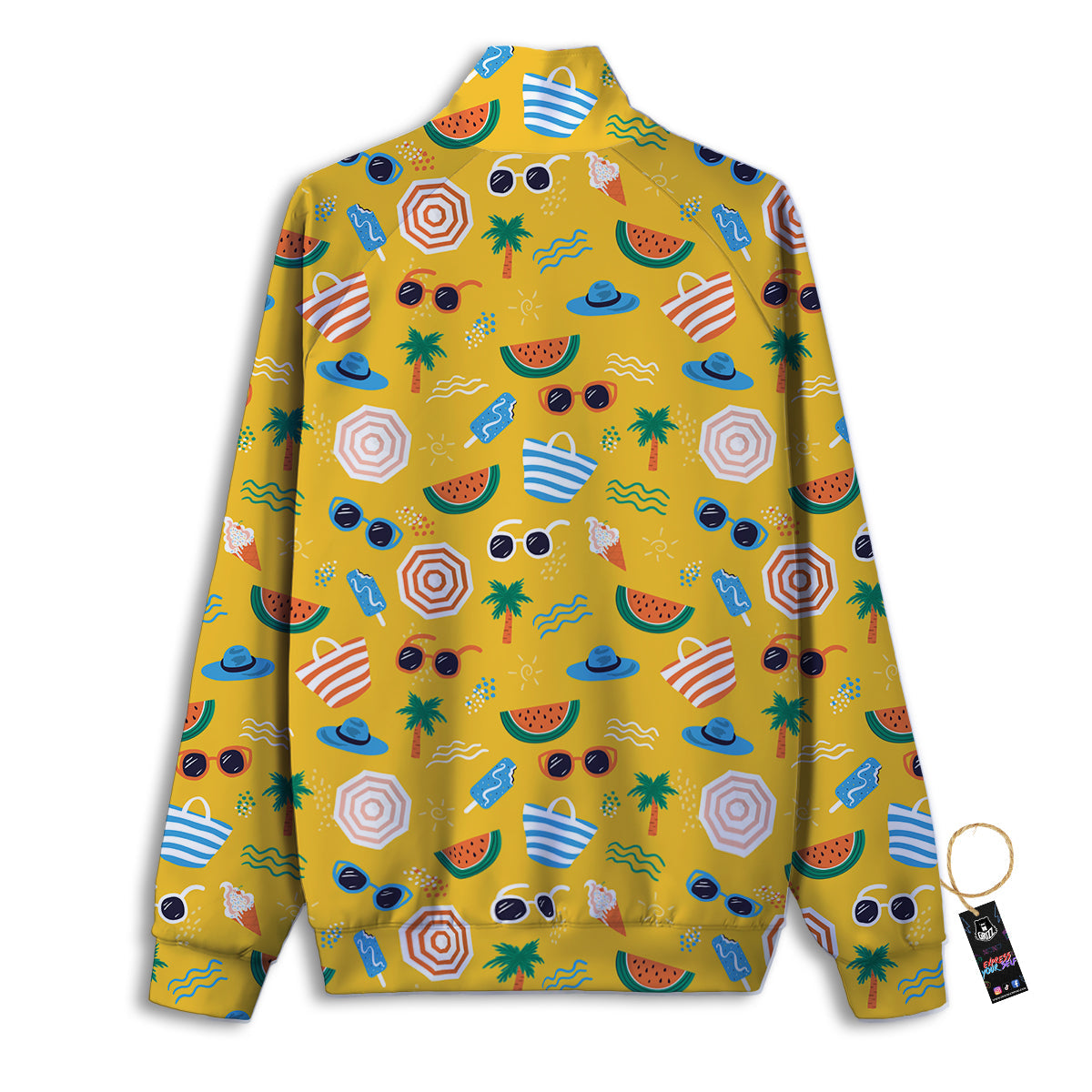 Summer Beach Drawing Print Pattern Track Jacket-grizzshop