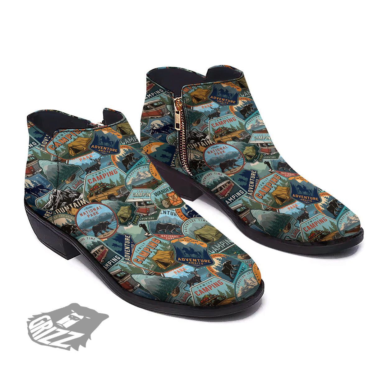 Summer Camping And National Park Print Pattern Ankle Boots-grizzshop