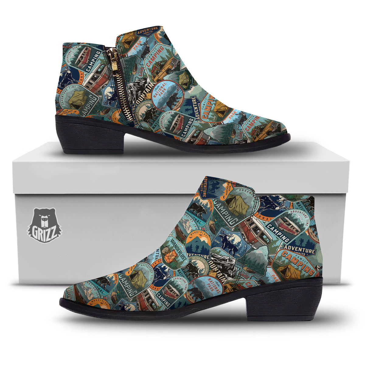 Summer Camping And National Park Print Pattern Ankle Boots-grizzshop