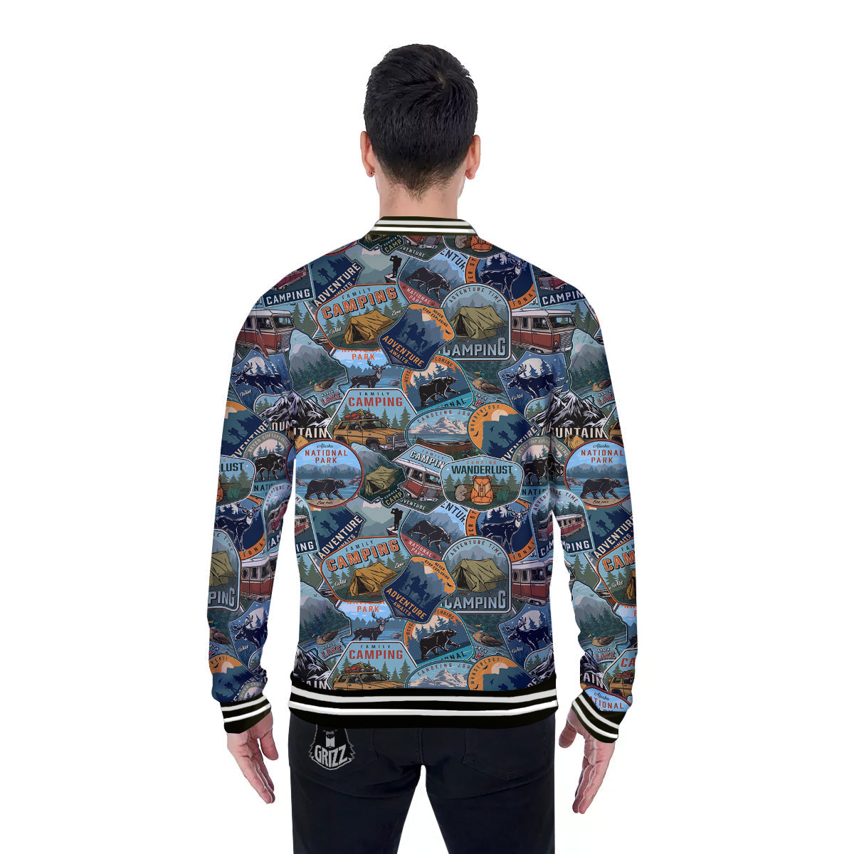 Summer Camping And National Park Print Pattern Baseball Jacket-grizzshop
