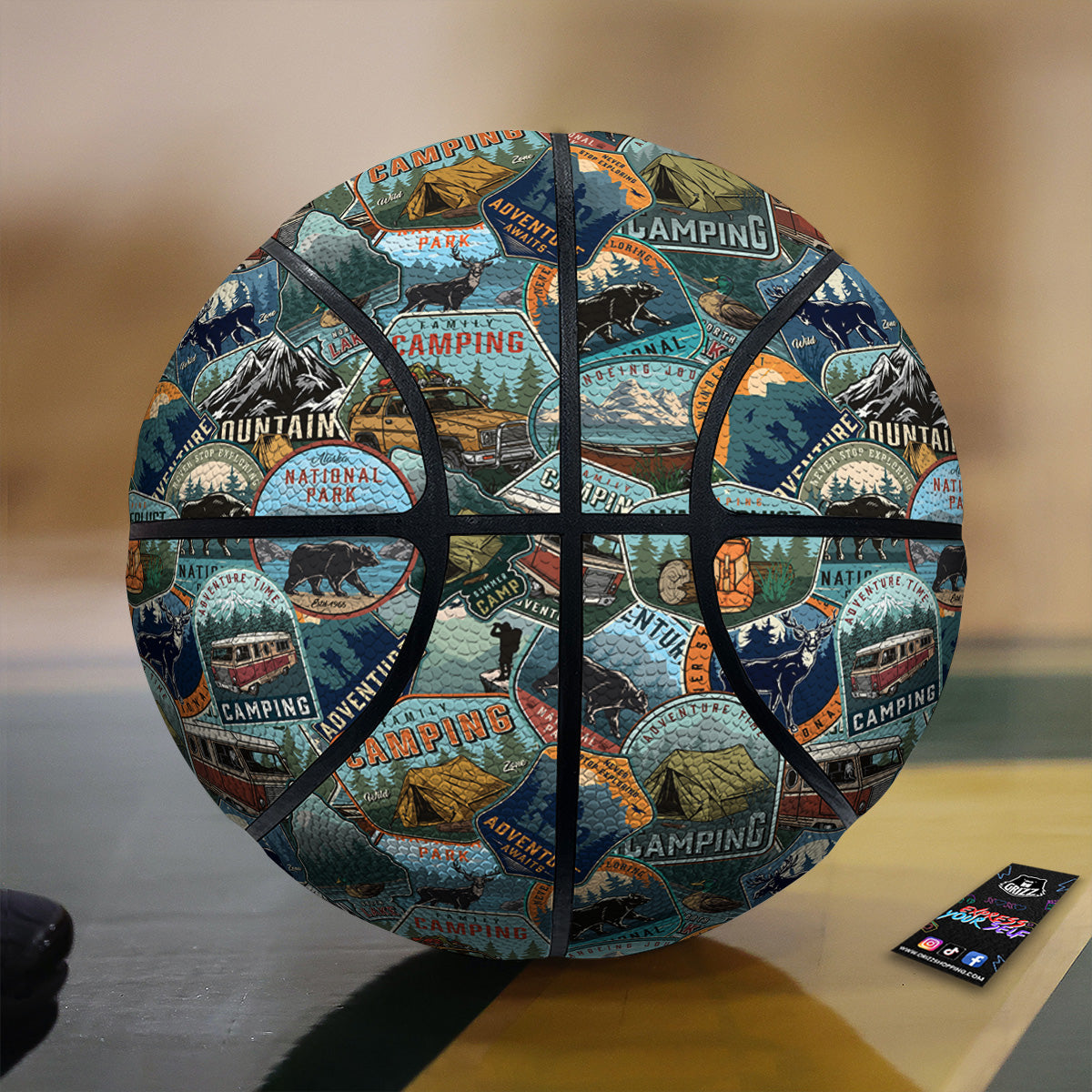 Summer Camping And National Park Print Pattern Basketball-grizzshop