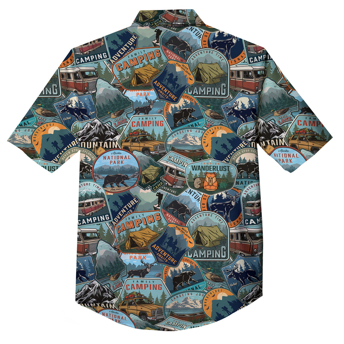 Summer Camping And National Park Print Pattern Button Up Shirt-grizzshop