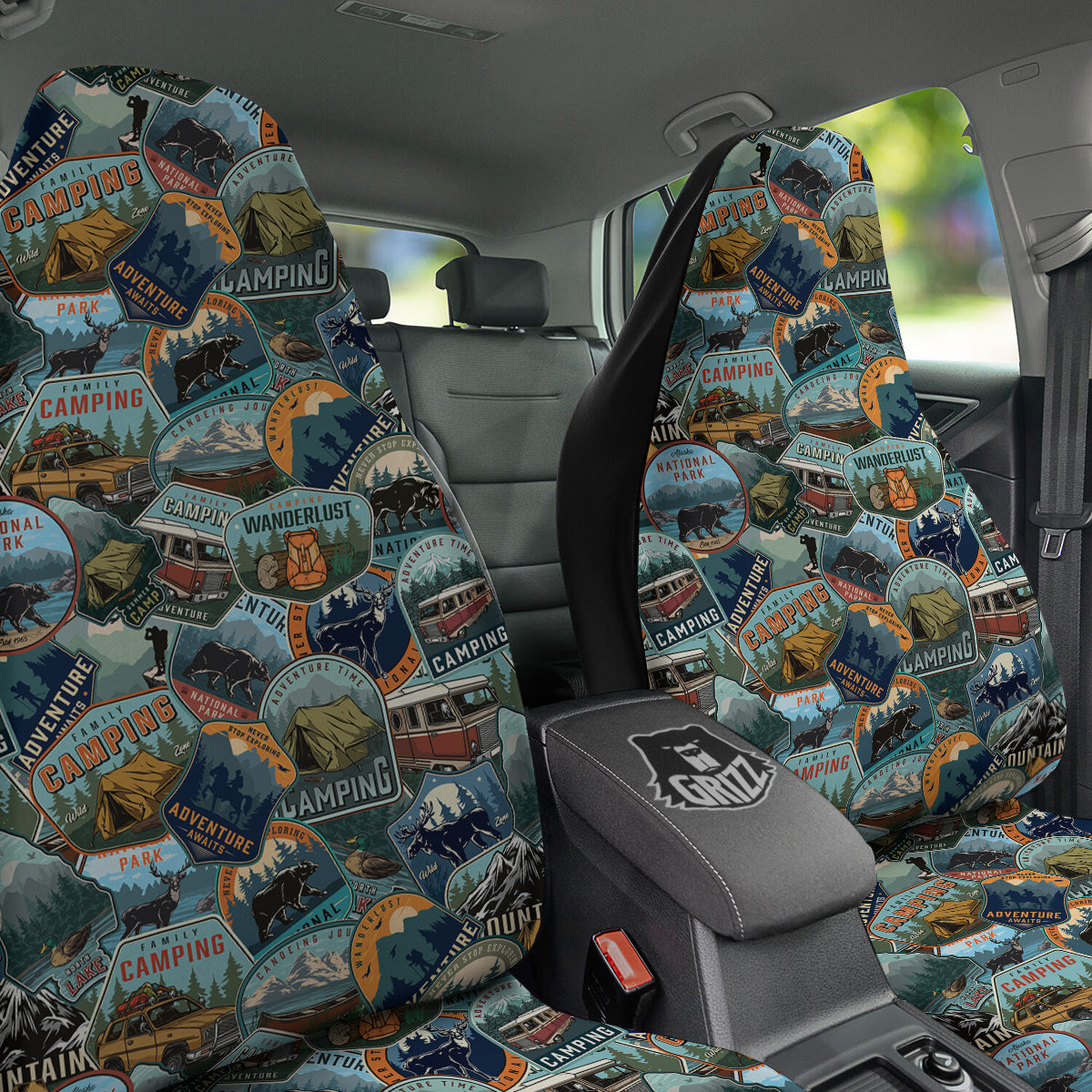 Summer Camping And National Park Print Pattern Car Seat Covers-grizzshop