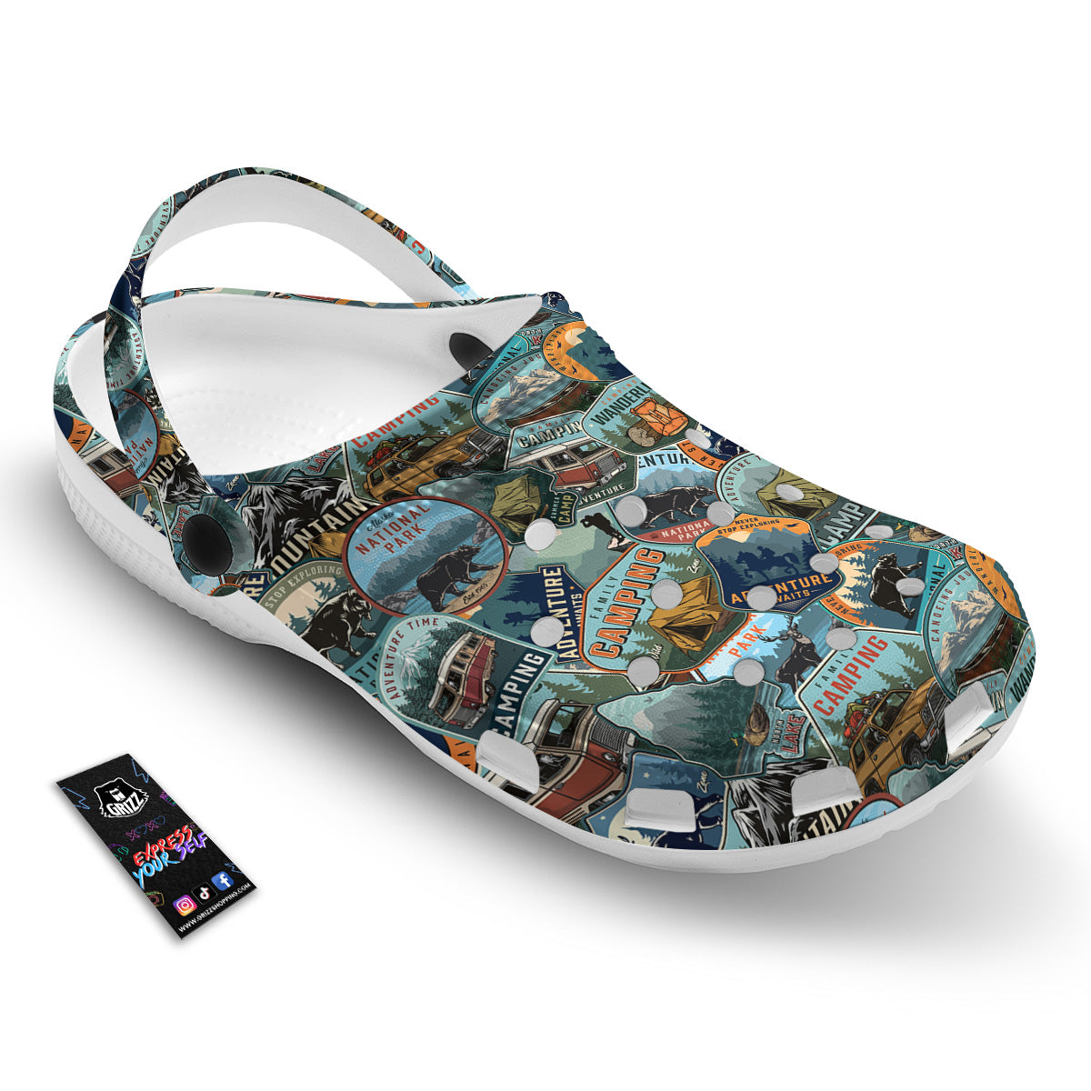 Summer Camping And National Park Print Pattern Clog-grizzshop