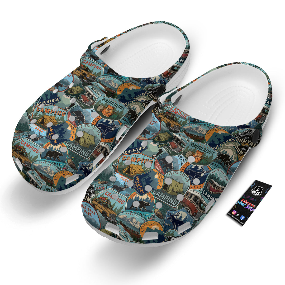 Summer Camping And National Park Print Pattern Clog-grizzshop