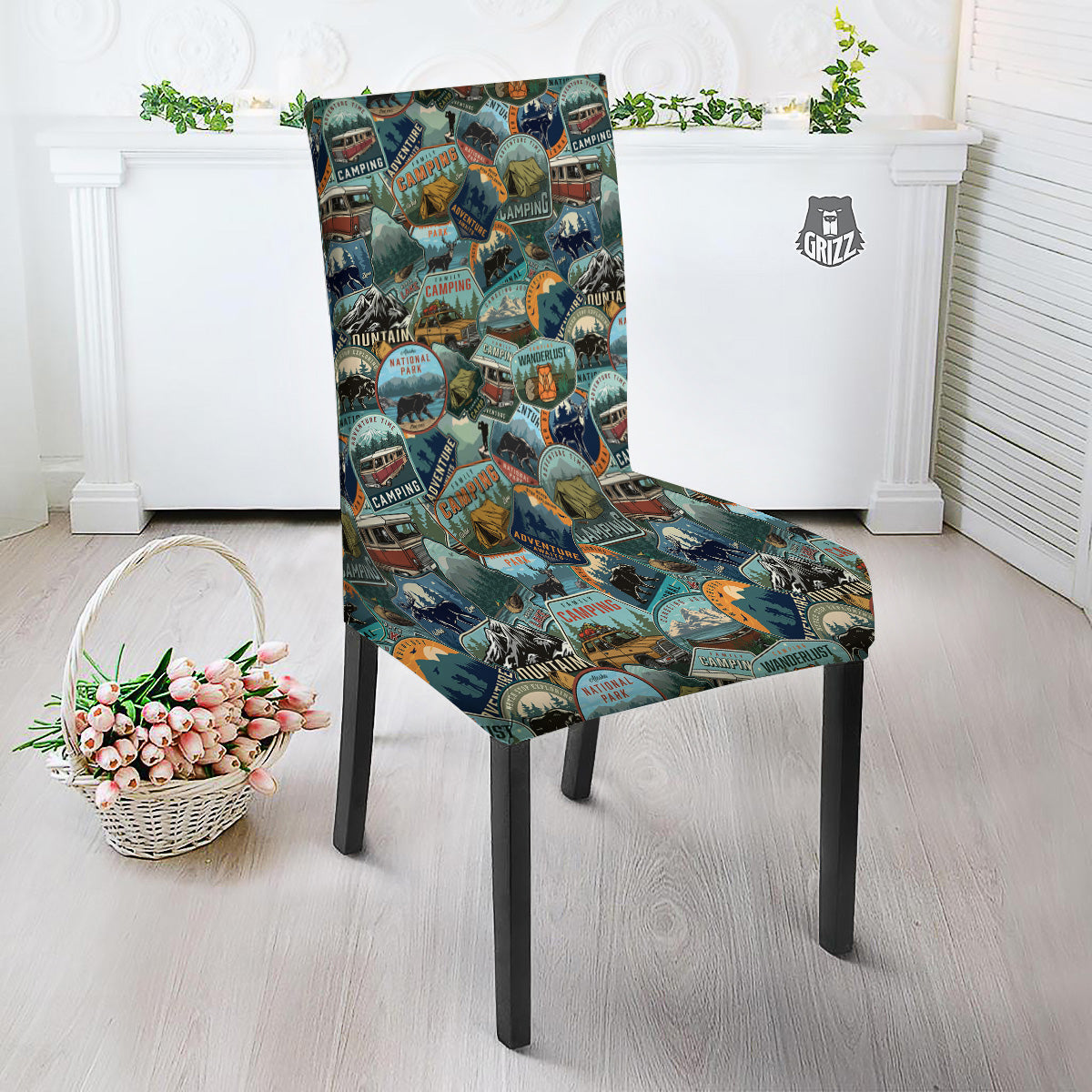 Summer Camping And National Park Print Pattern Dining Chair Slipcover-grizzshop