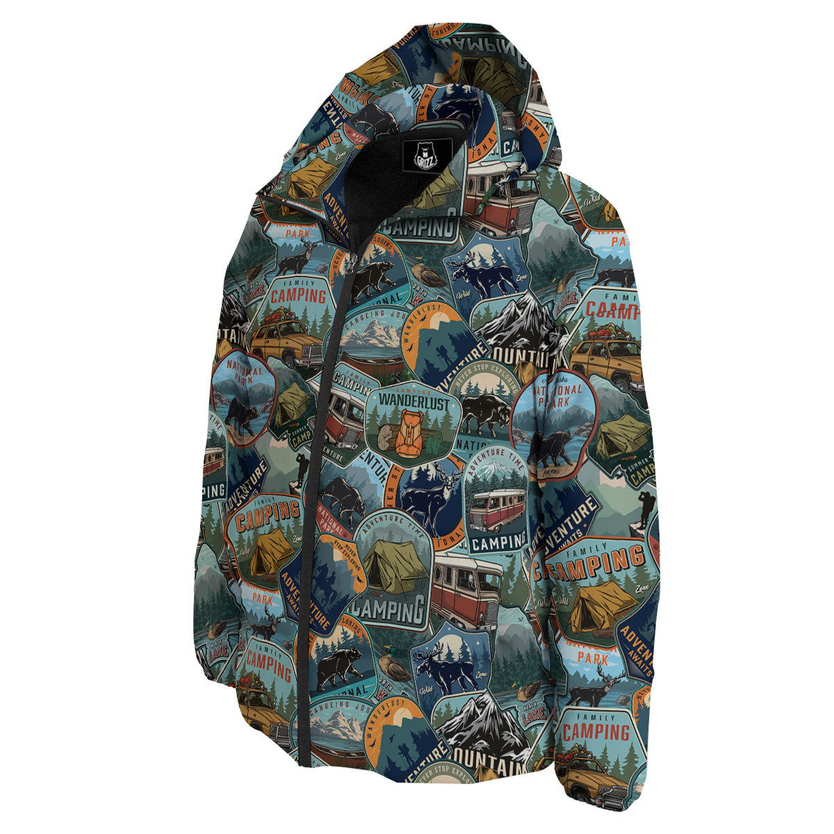 Summer Camping And National Park Print Pattern Down Jacket-grizzshop