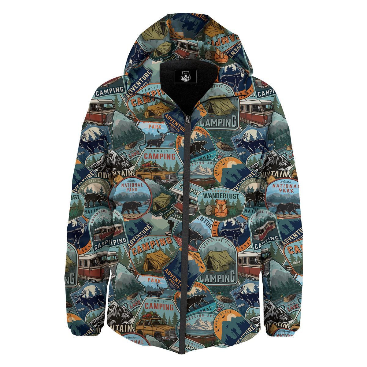 Summer Camping And National Park Print Pattern Down Jacket-grizzshop