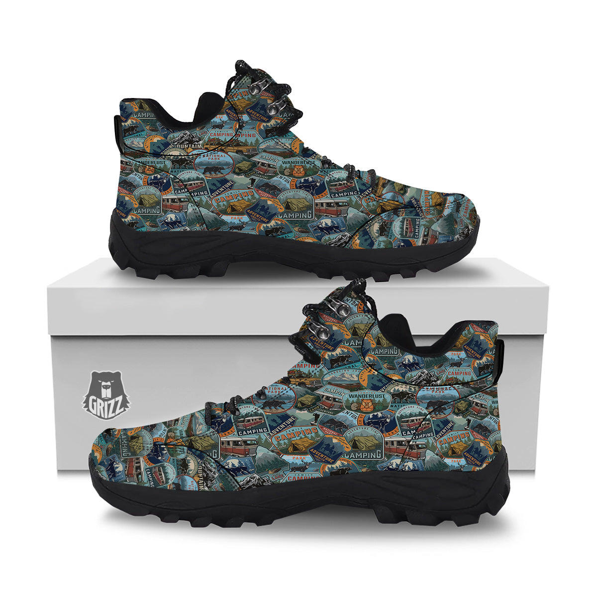 Summer Camping And National Park Print Pattern Hiking Shoes-grizzshop