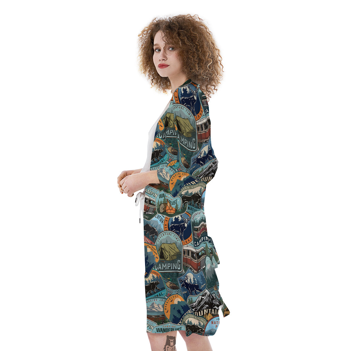 Summer Camping And National Park Print Pattern Kimono-grizzshop