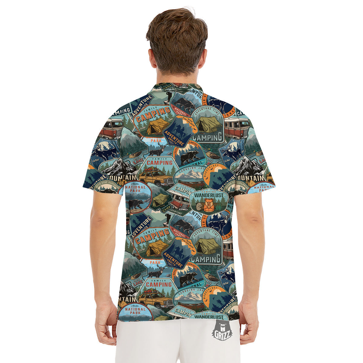 Summer Camping And National Park Print Pattern Men's Golf Shirts-grizzshop