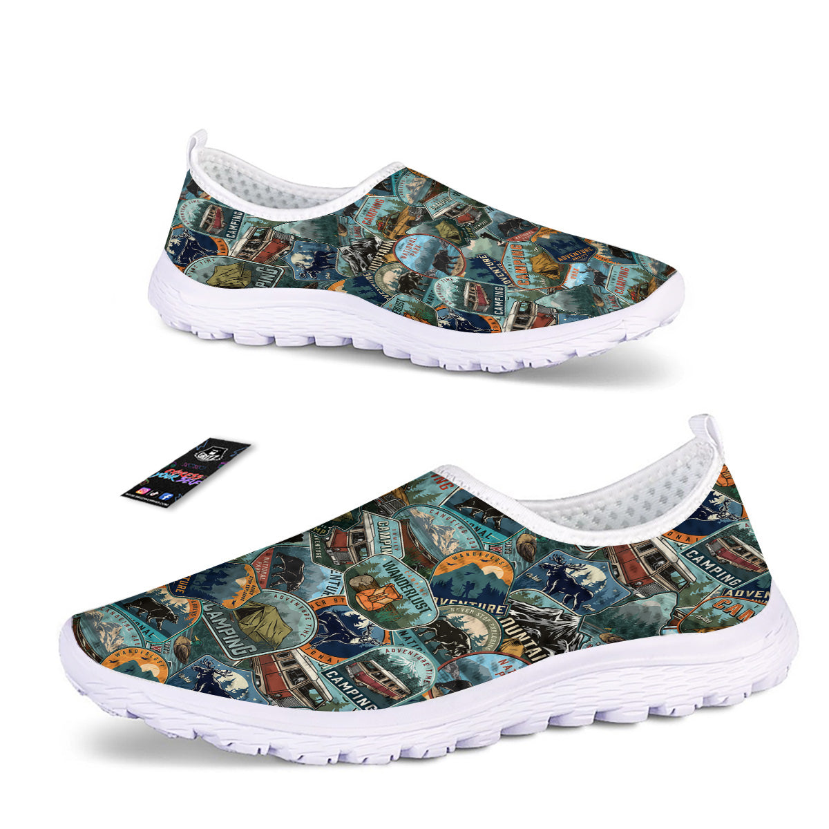 Summer Camping And National Park Print Pattern Nurse Shoes-grizzshop