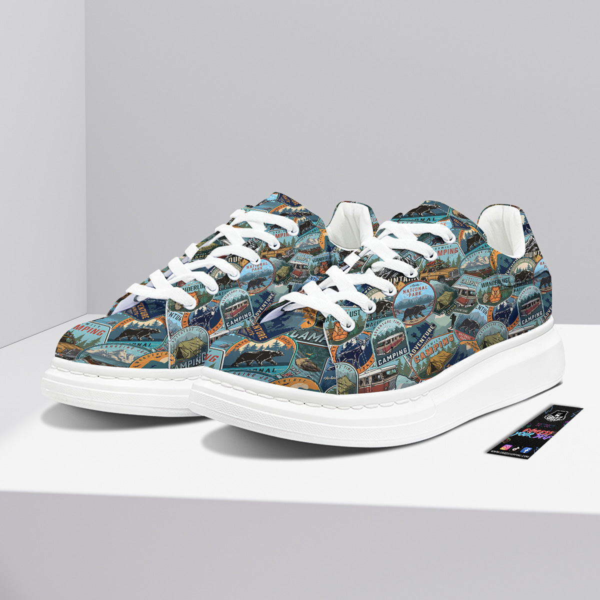 Summer Camping And National Park Print Pattern Platform Shoes-grizzshop