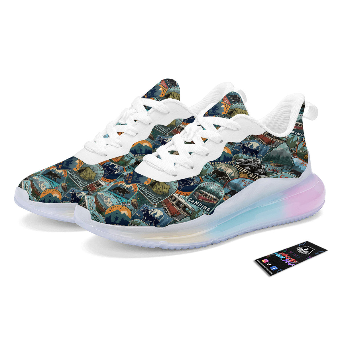 Summer Camping And National Park Print Pattern Running Sneakers-grizzshop
