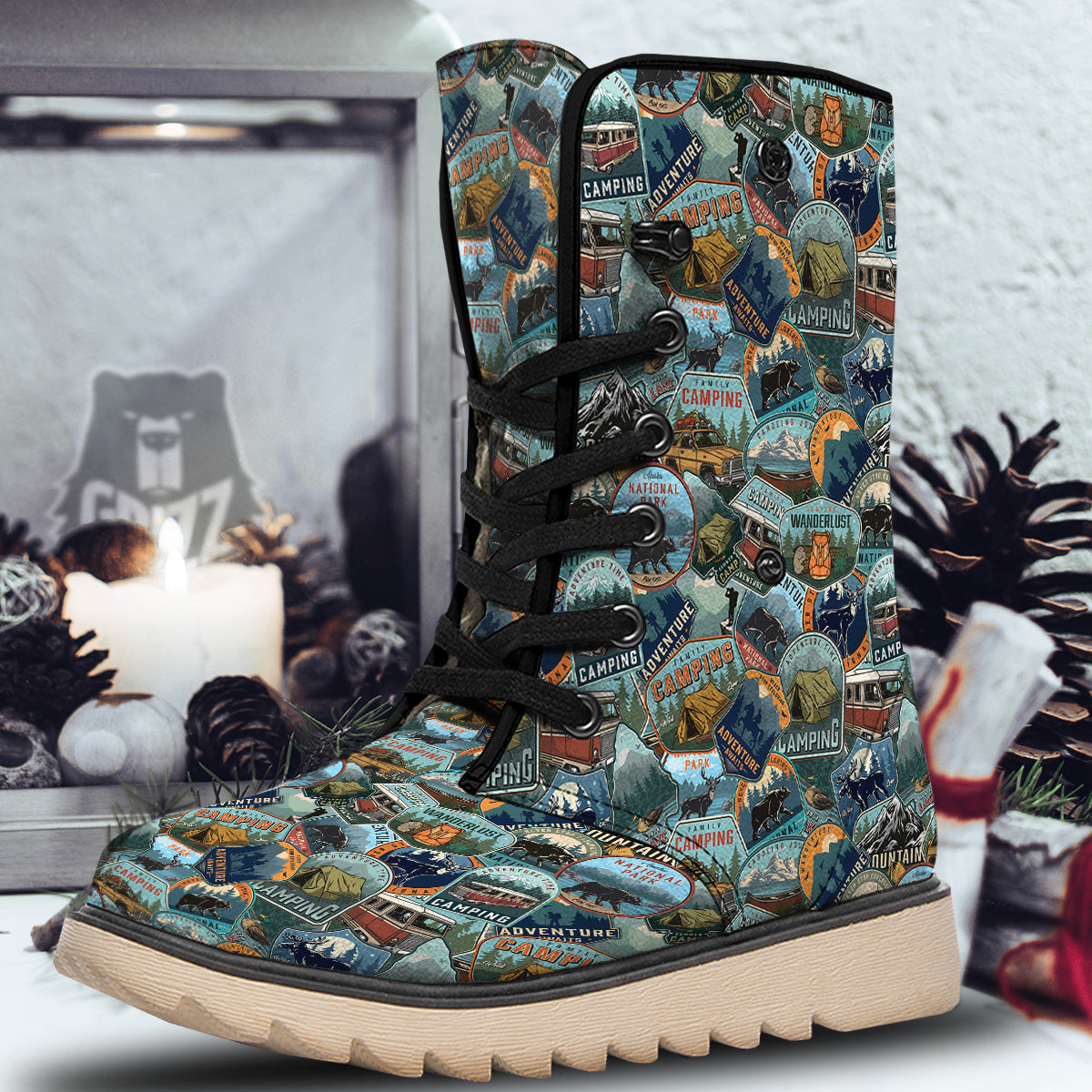 Summer Camping And National Park Print Pattern Snow Boots-grizzshop